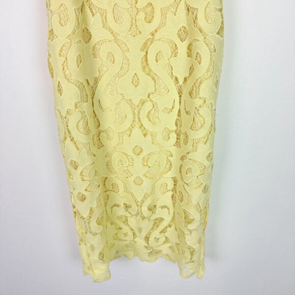 Bardot Lina Lace Sheath Dress Sleeveless Yellow Size 6 Small S EUC - Picture 4 of 13